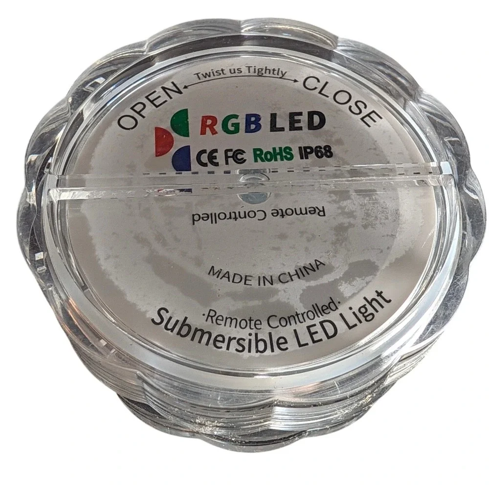 Submersible RGB LED Light Waterproof IP68 Remote Controlled 16 Colors 10 LED
